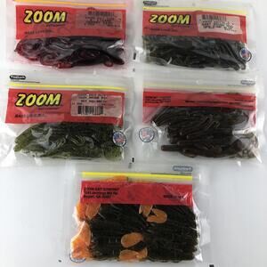 Zoom Bait Company Fishing Craws lot of 5 open bags pumkin green cherry seed